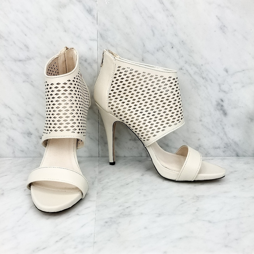 ALDO White Strappy Heeled Caged Sandals